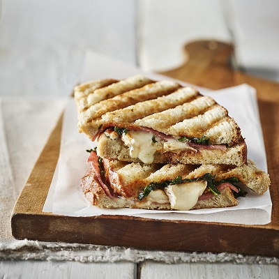 Decadent three cheese panini